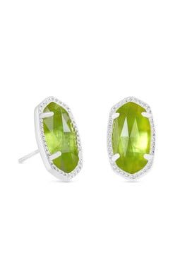 ELLIE EARRING RHODIUM PERIDOT ILLUSION