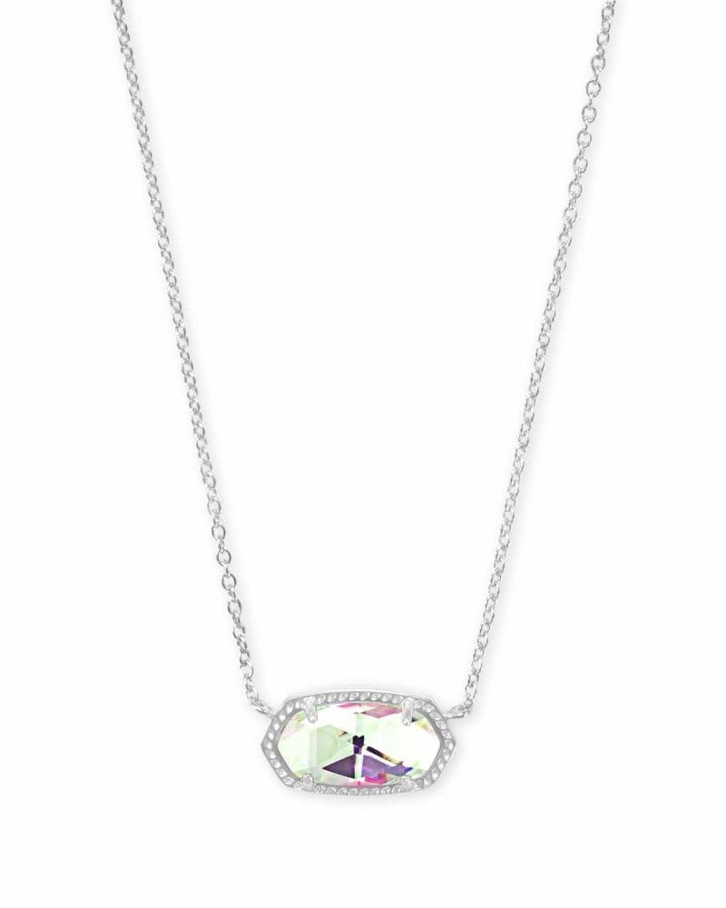 Elisa Necklace Rhodium Dichroic Glass