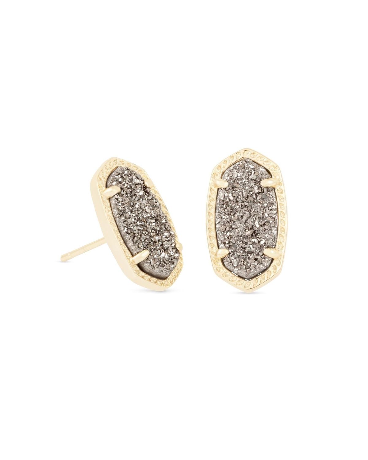 ELLIE EARRING GOLD PLATINUM DRUSY