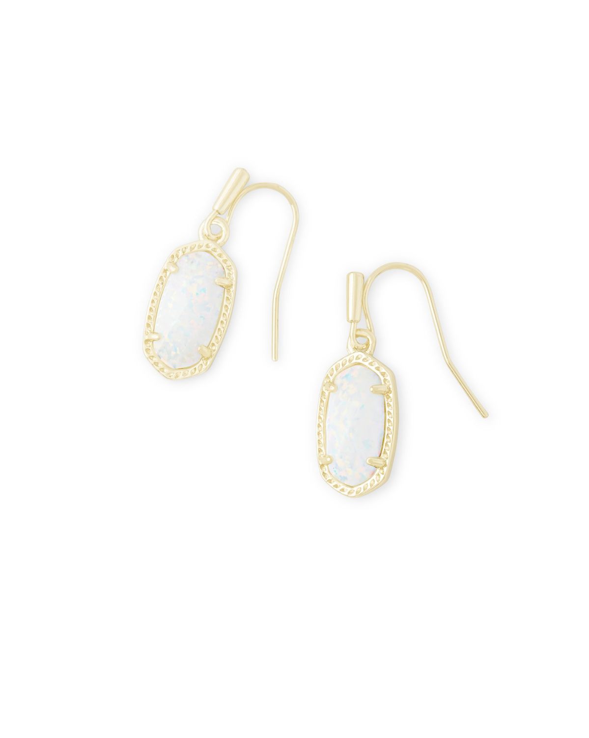 LEE EARRING GOLD WHITE OPAL
