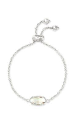 ELAINA BRACELET RHODIUM DICHROIC GLASS