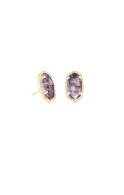ELLIE EARRING GOLD PURPLE AMETHYST
