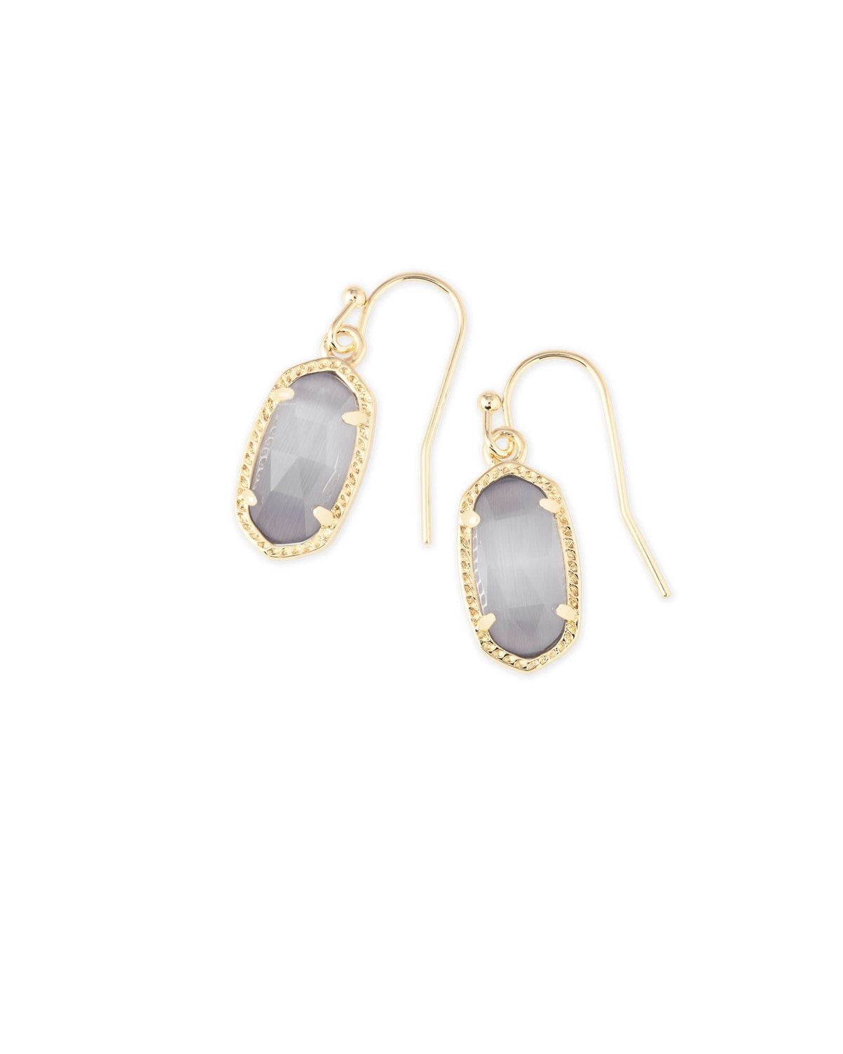LEE EARRING GOLD SLATE CATS EYE