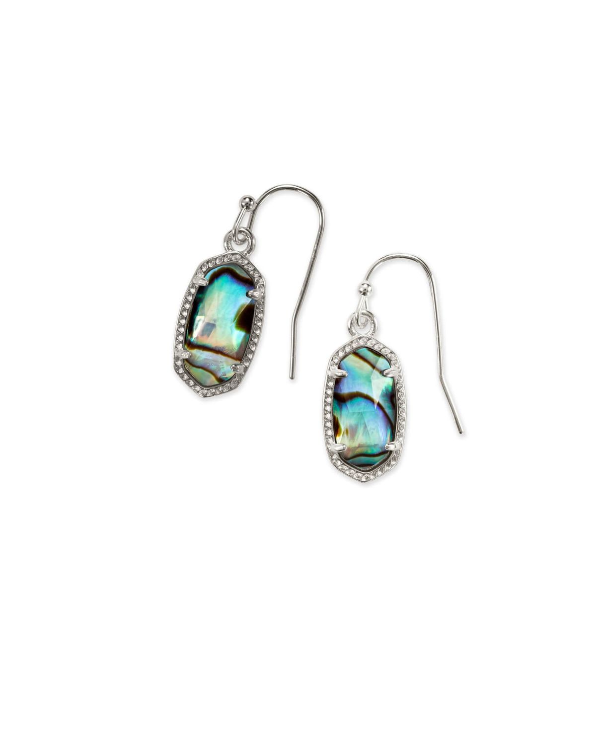 LEE EARRING RHODIUM ABALONE SHELL