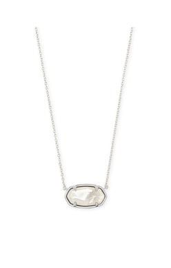 ELISA SHORT PENDANT NECKLACE STERLING SILVER IVORY MOTH