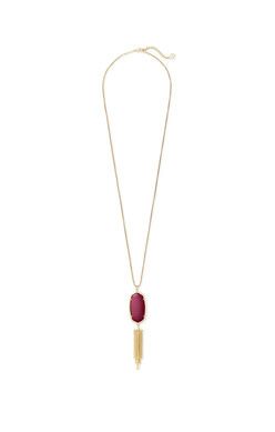 RAYNE NECKLACE GOLD MAROON JADE