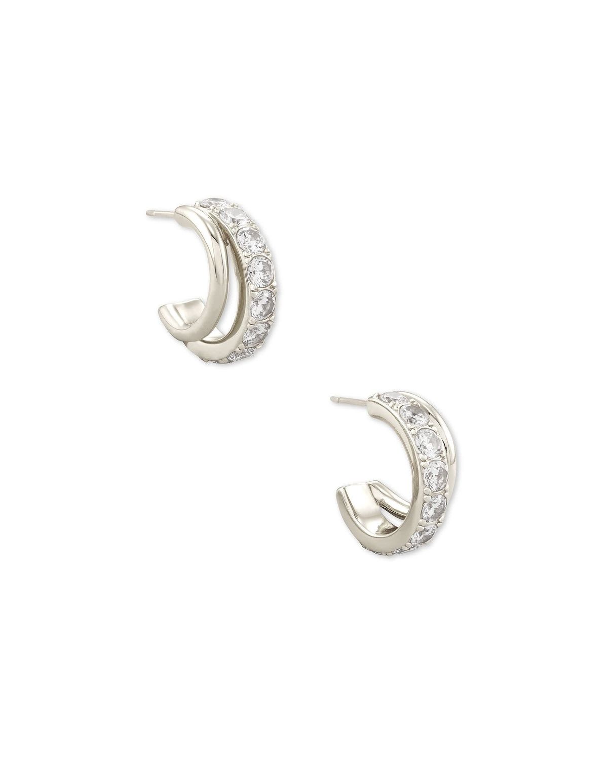 LIVY HUGGIE EARRING RHODIUM METAL