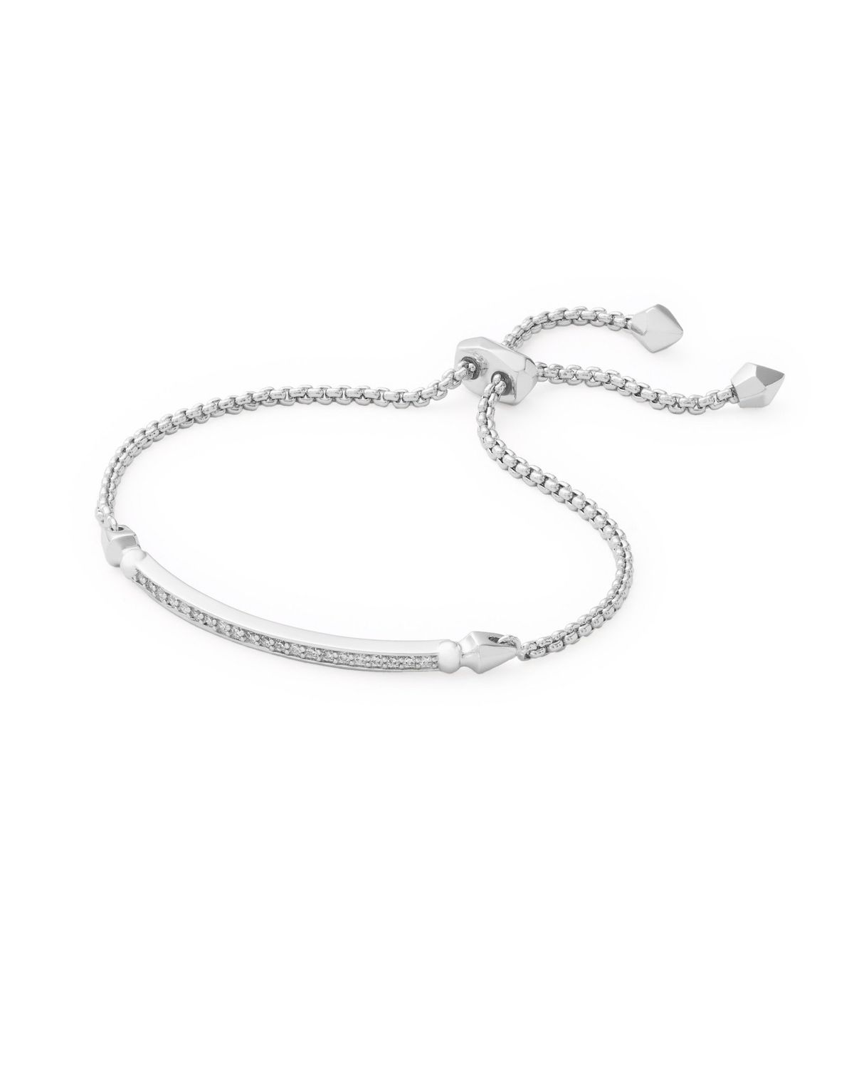 OTT BRACELET RHODIUM METAL WHITE CZ