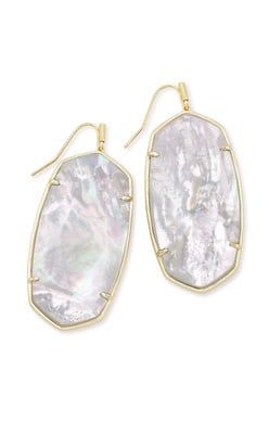 FACETED DANIELLE EARRING GOLD IVORY MOTHER OF P