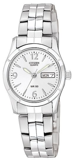 Ladies Silver Stainless Steel Band with White Face
