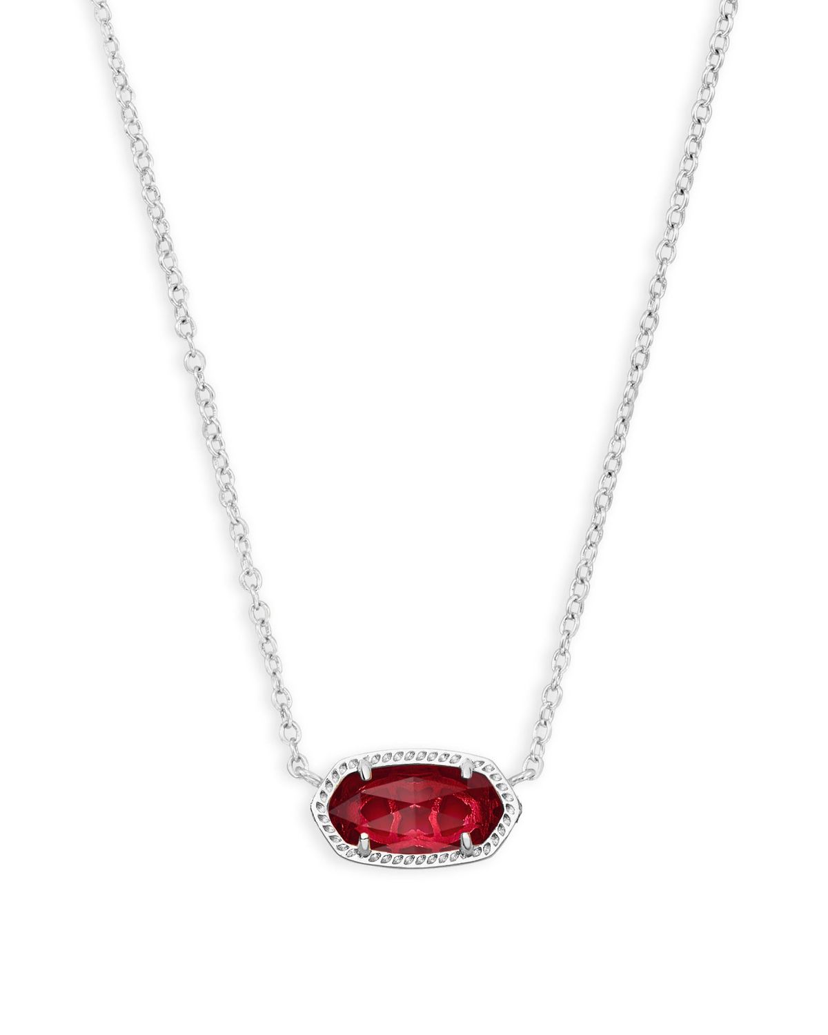 ELISA SHORT PENDANT NECKLACE RHODIUM CLEAR BERRY