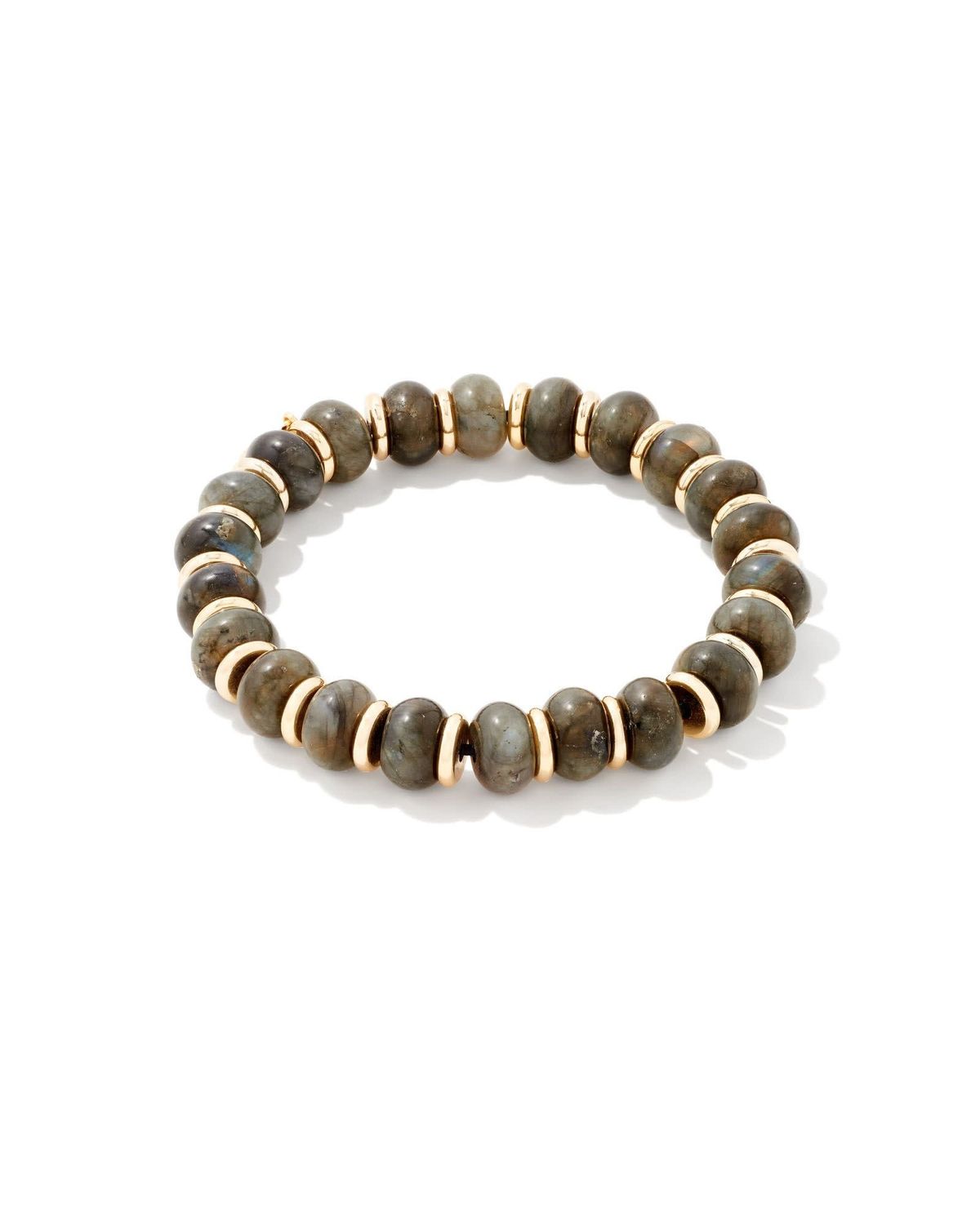 REBECCA STRETCH BRACELET GOLD BLACK LABRADORITE