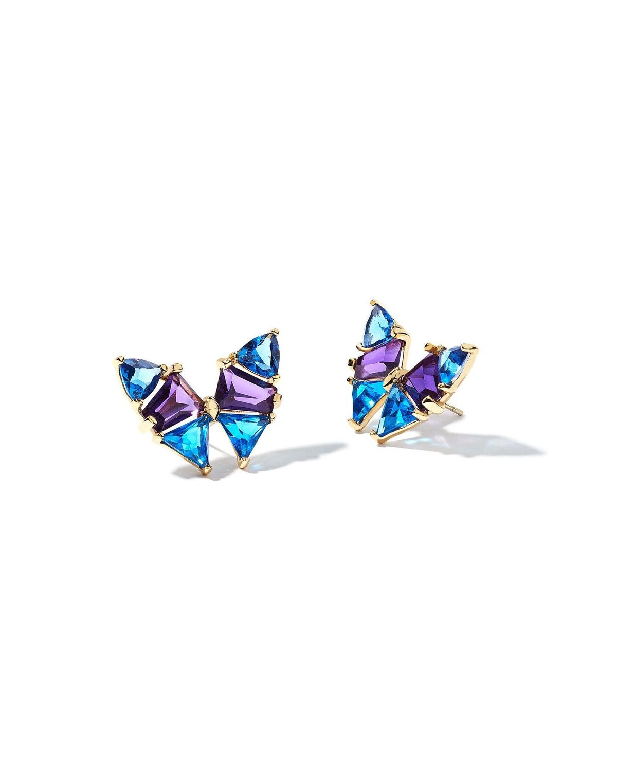 BLAIR BUTTERFLY STUD EARRINGS GOLD BLUE MIX