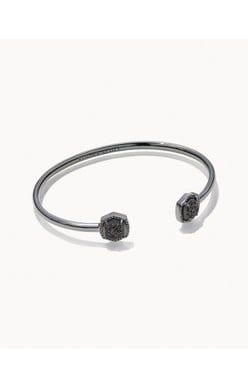 DAVIE CUFF BRACELET GUNMETAL BLACK DRUSY