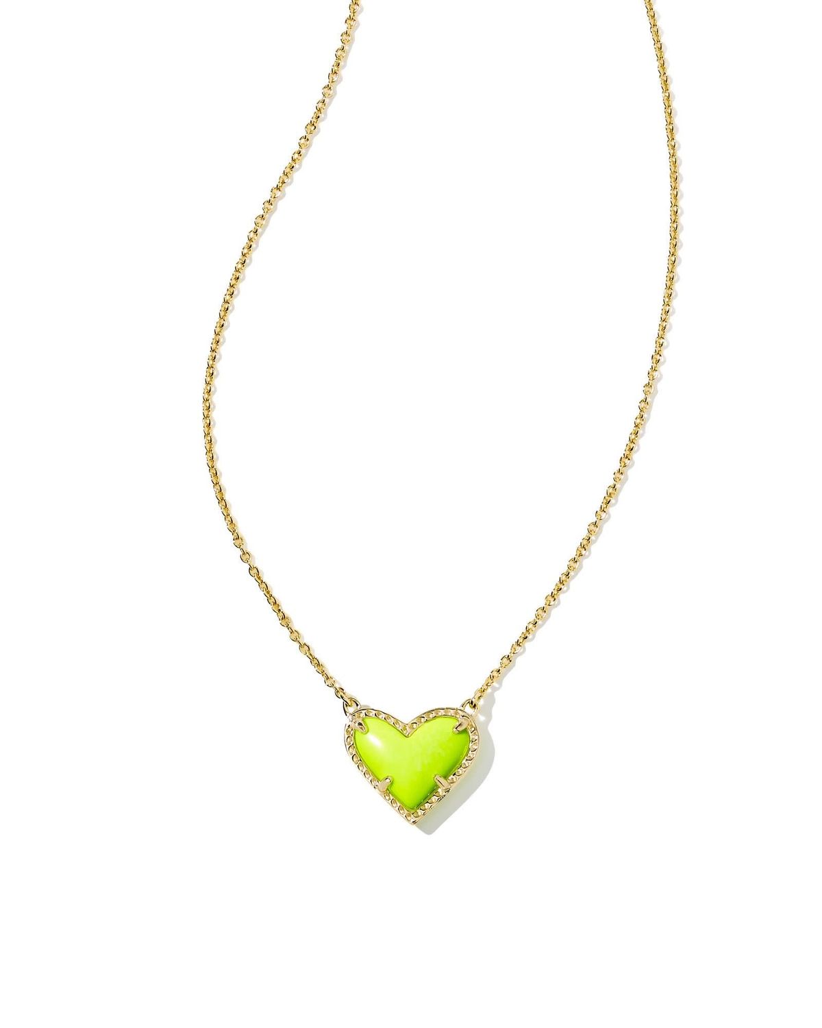 ARI HEART SHORT PENDANT GOLD NEON YELLOW