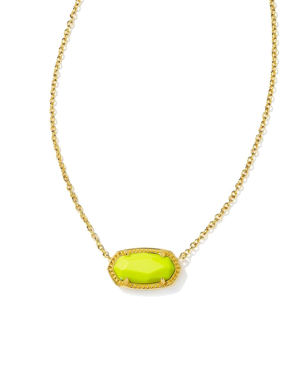 ELISA SHORT PENDANT NECKLACE GOLD NEON YELLOW