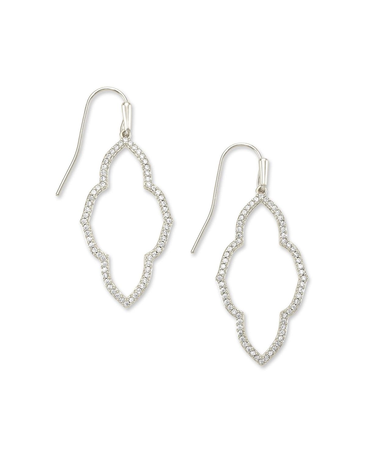 ABBIE SMALL OPEN FRAME EARRINGS SILVER
