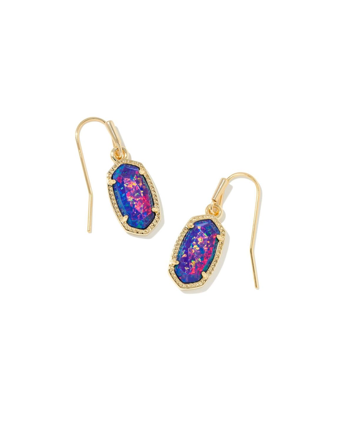 LEE DROP EARRINGS GOLD INDIGO OPAL