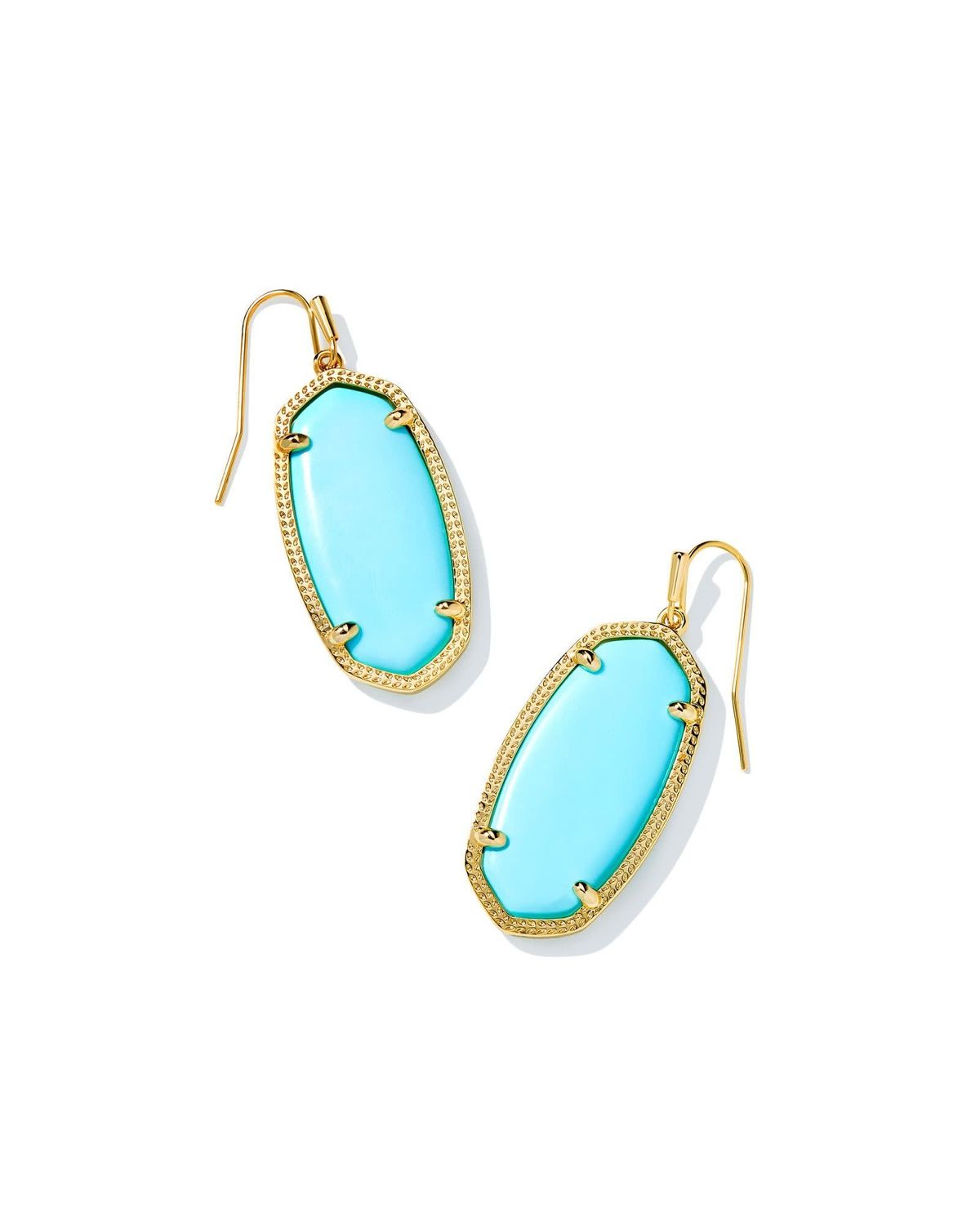 ELLE DROP EARRINGS GOLD LIGHT BLUE MAGNESI