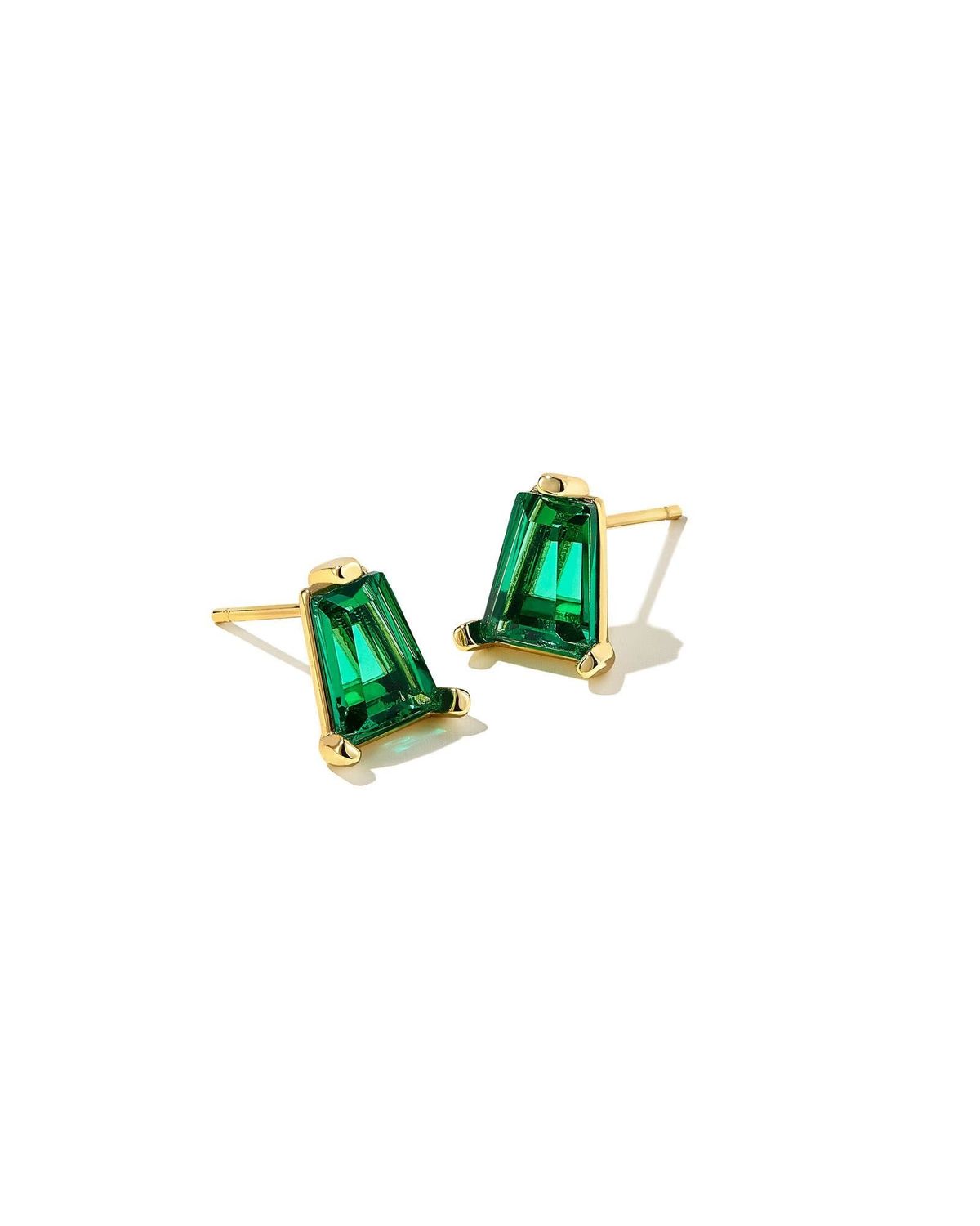 BLAIR STUD EARRINGS GOLD EMERALD CRYSTAL