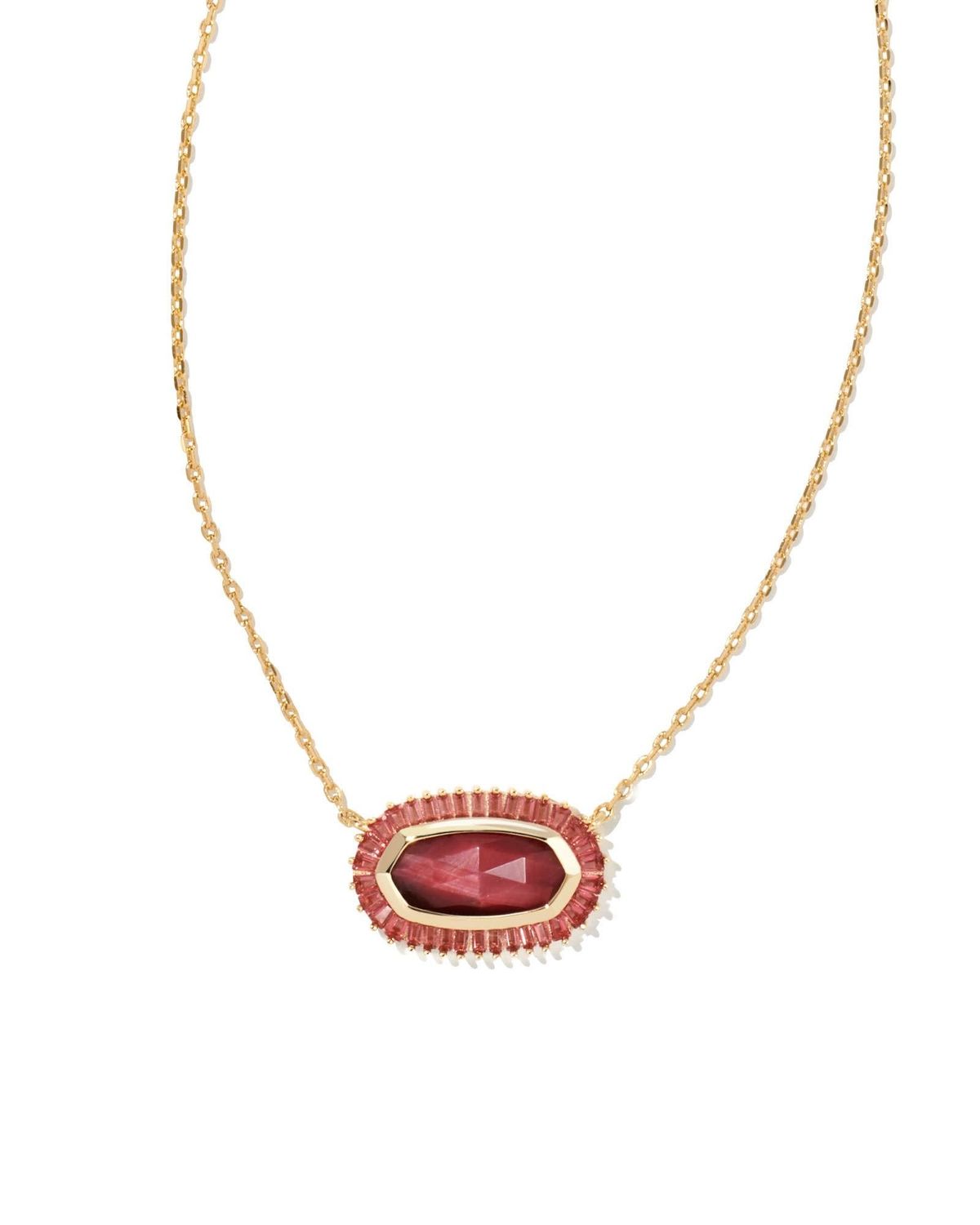 BAGUETTE ELISA PENDANT GOLD RED MIX