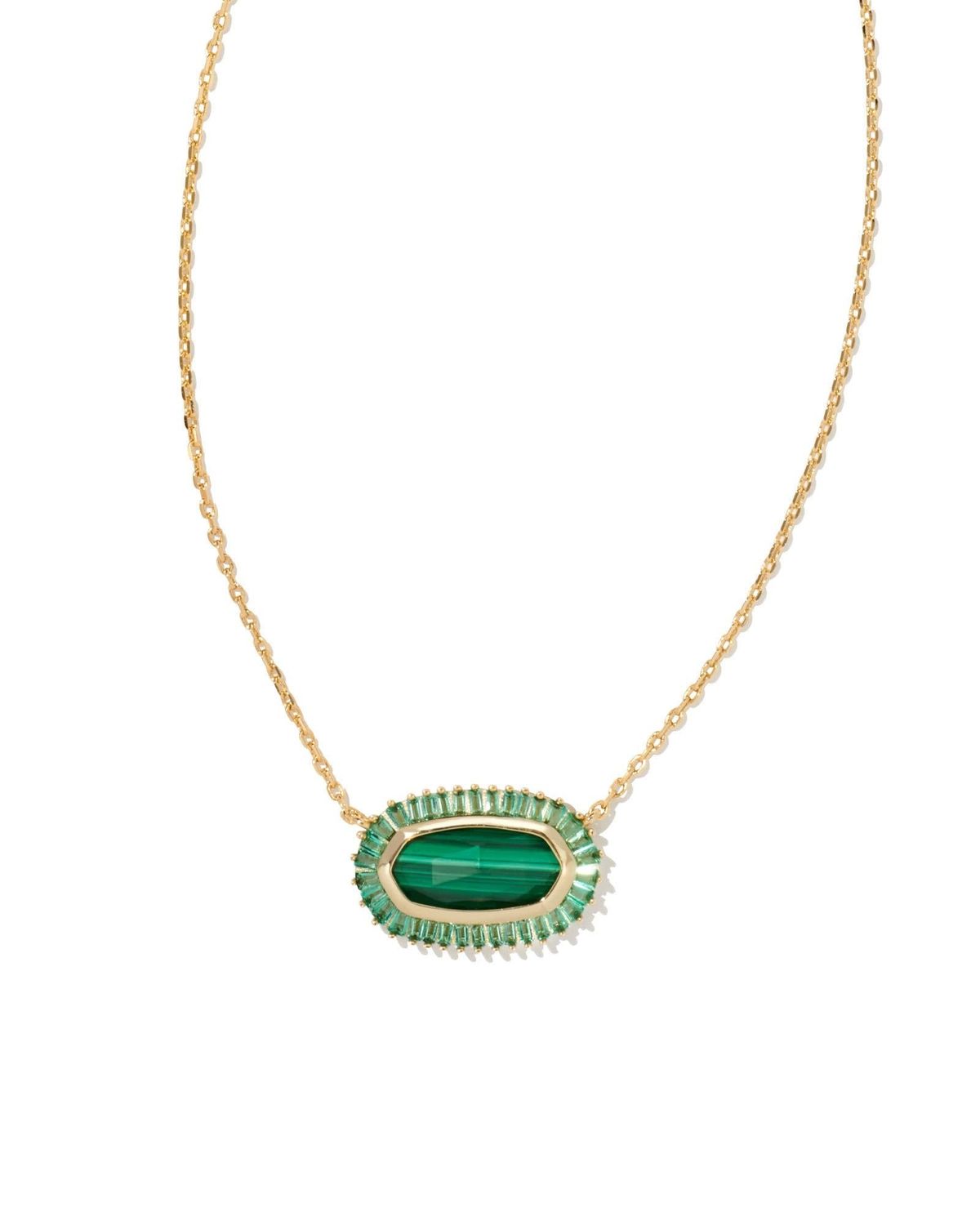 BAGUETTE ELISA PENDANT GOLD EMERALD MIX