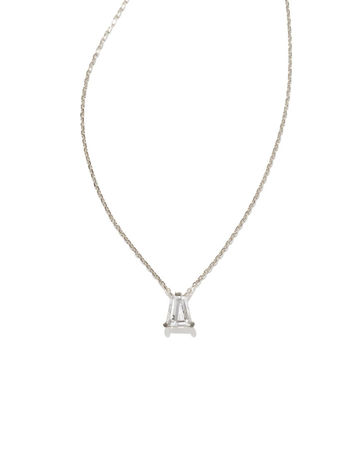 BLAIR PENDANT NECKLACE RHODIUM WHITE CRYSTAL