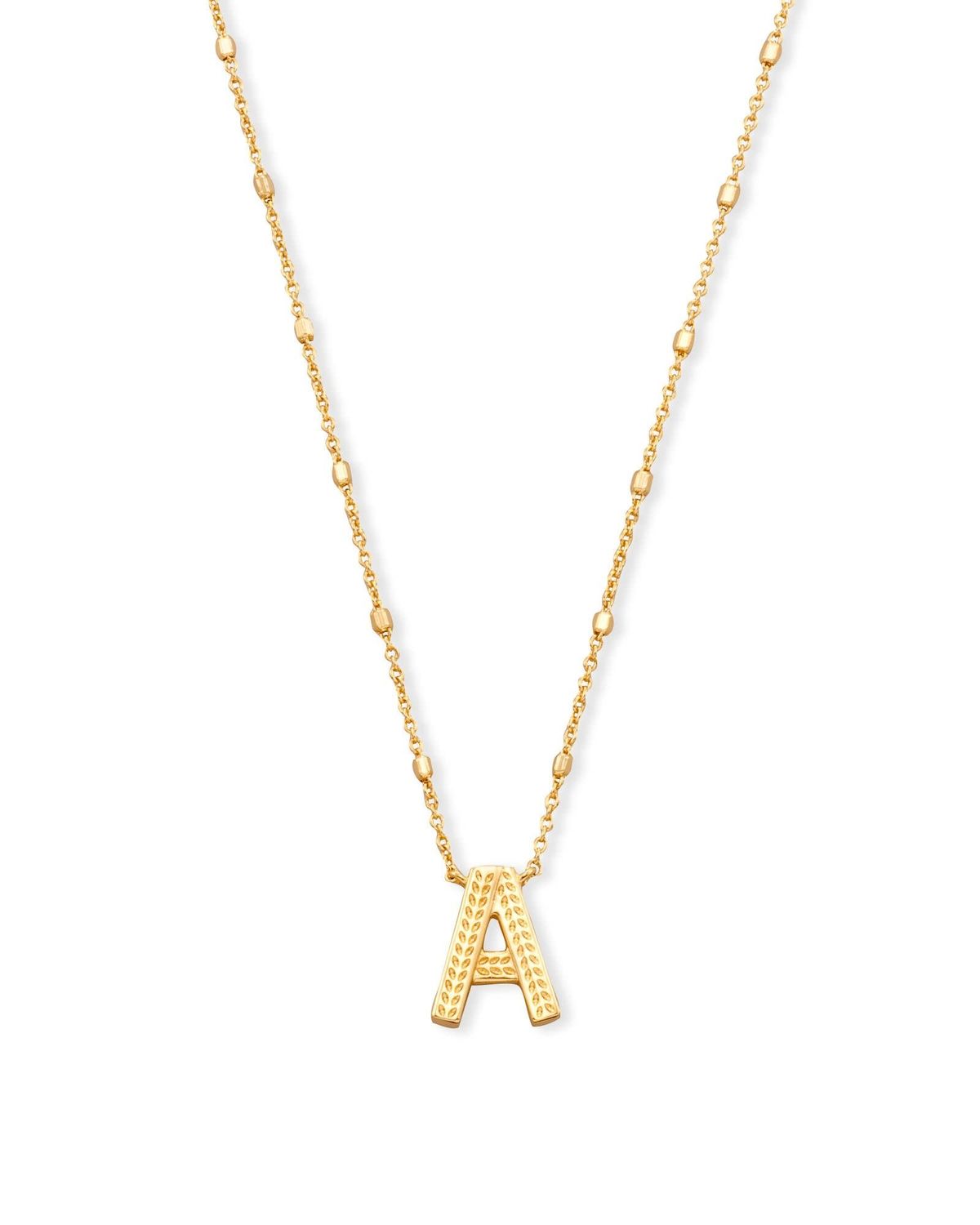 LETTER A PENDANT NECKLACE GOLD METAL