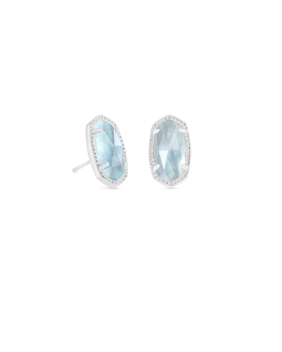 ELLIE STUD EARRINGS RHODIUM LIGHT BLUE ILLUSI