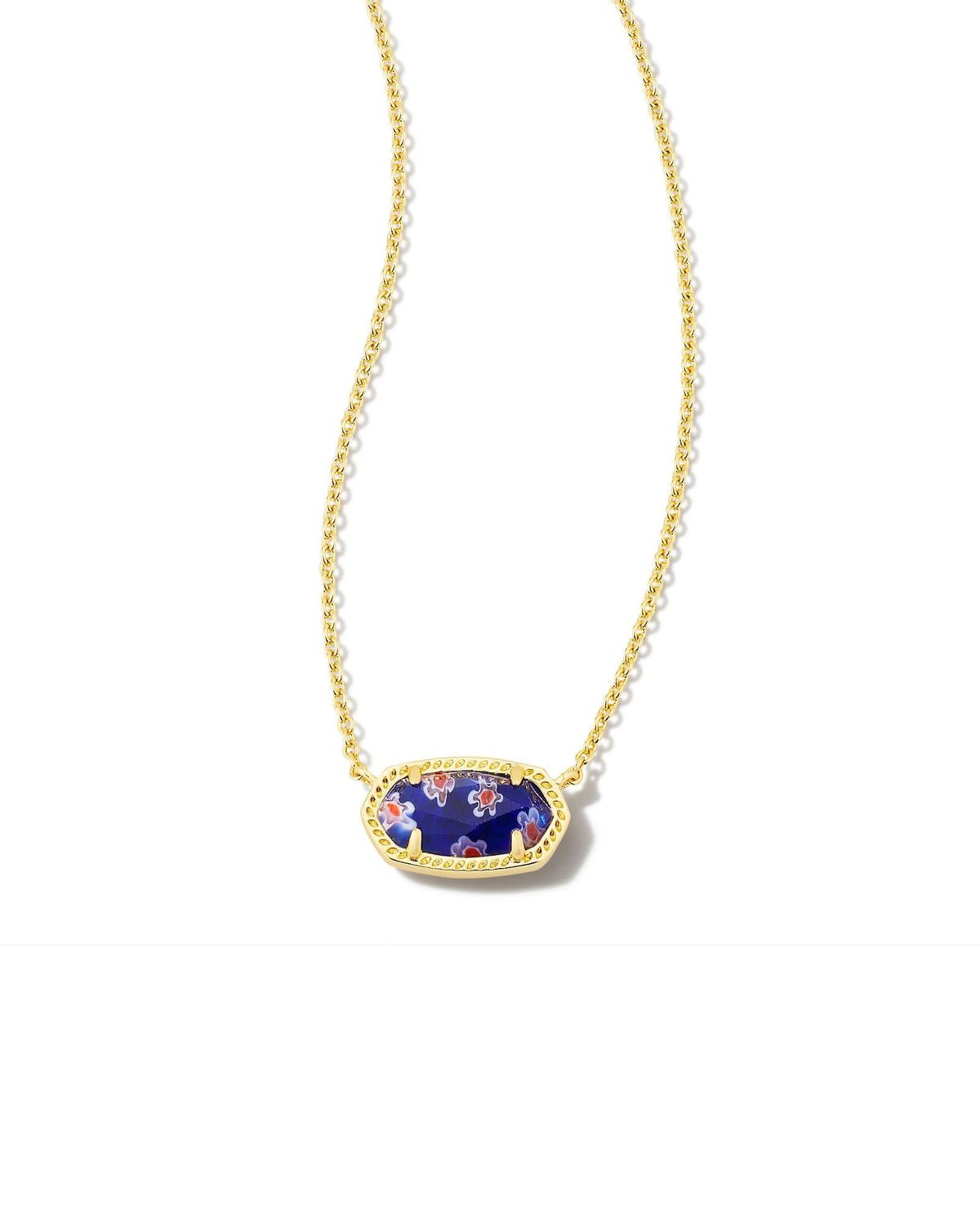 ELISA PENDANT NECKLACE GOLD COBALT BLUE MOSAIC