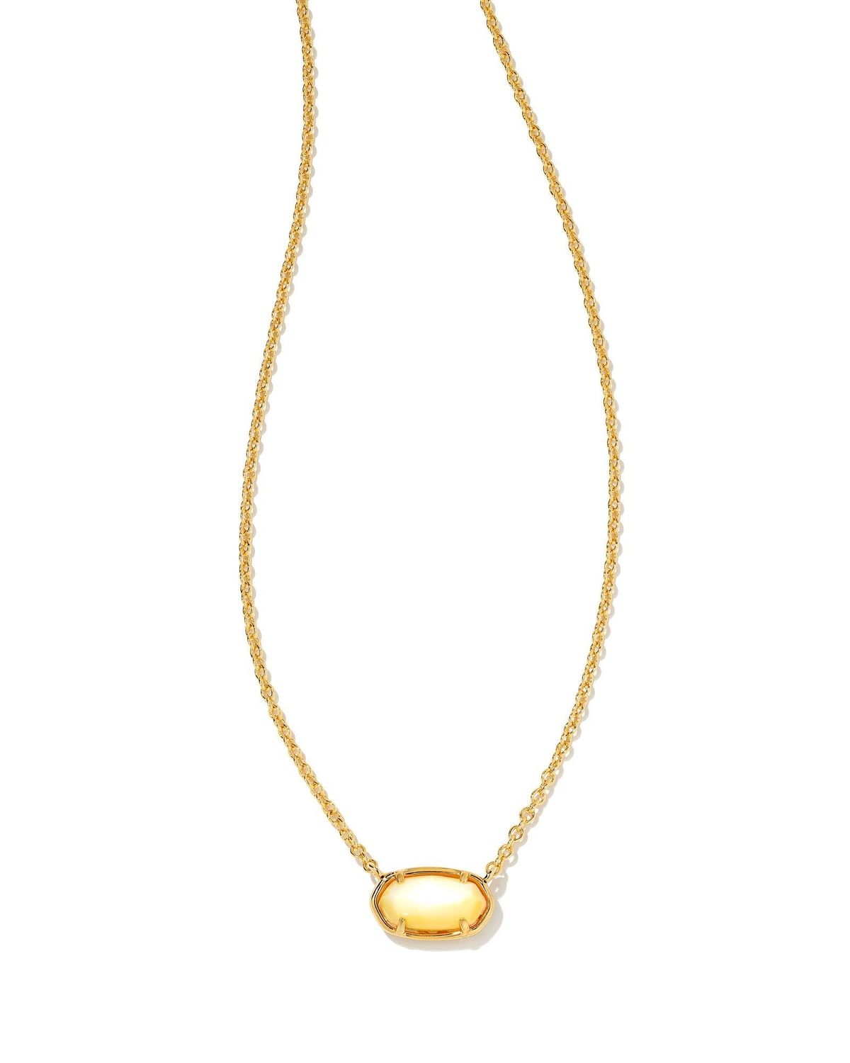 GRAYSON SHORT PENDANT NECKLACE GOLD LIGHT YELLOW MOTHER