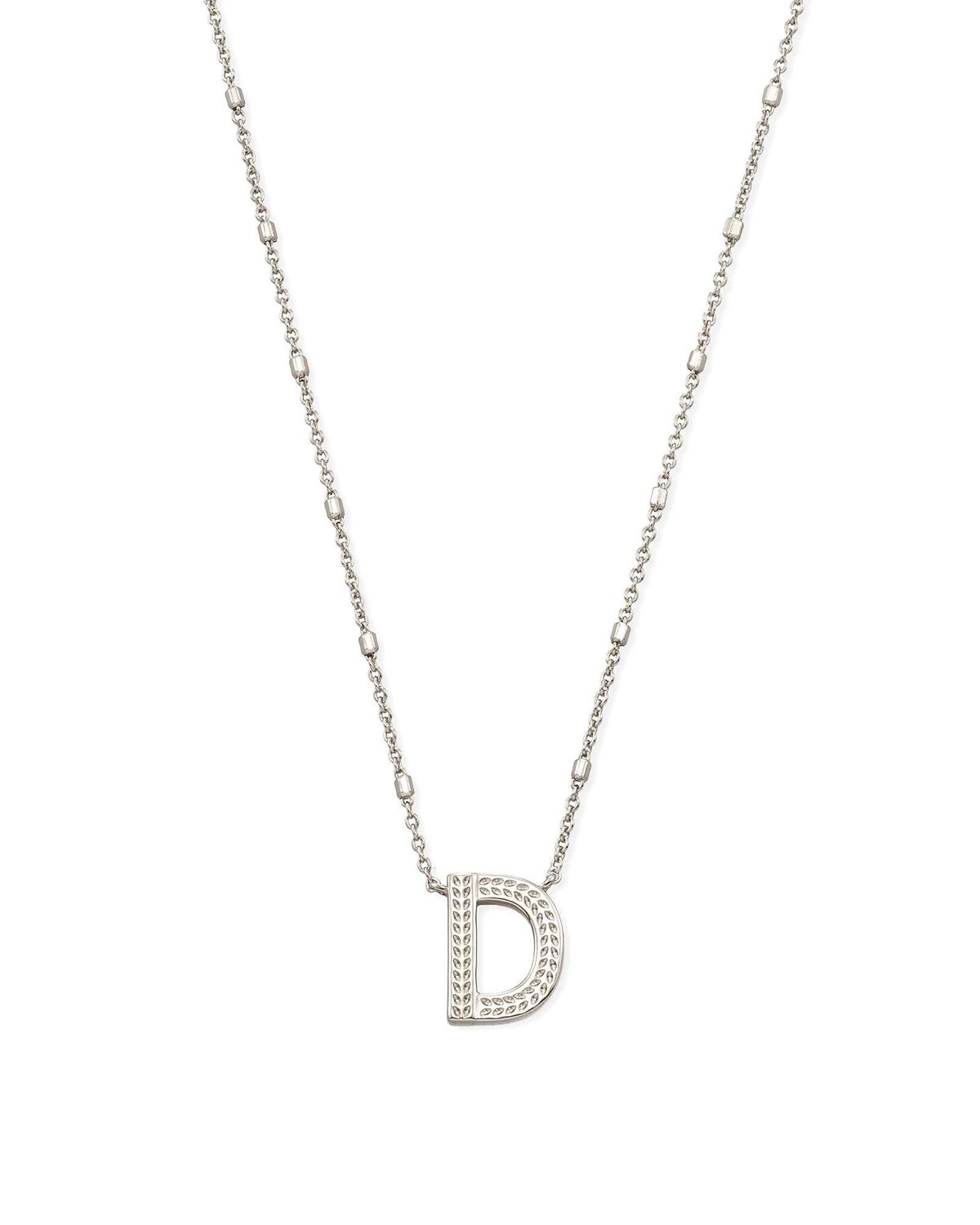 LETTER D PENDANT NECKLACE GOLD METAL