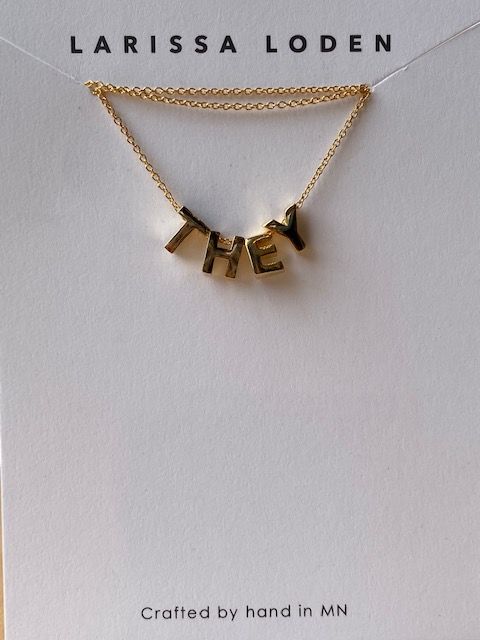 Pronoun Necklace, Color: They