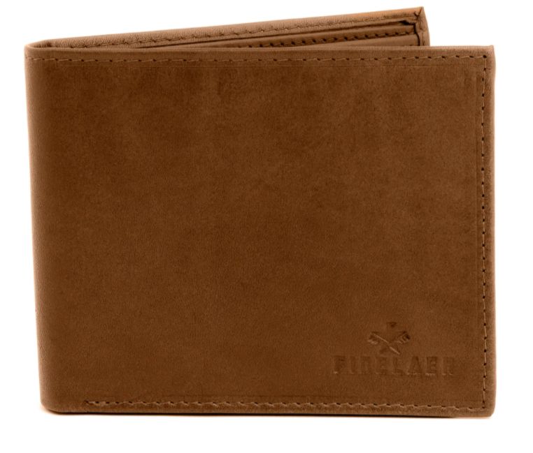 Finelaer Brown Leather Men Bifold Wallet Slim RFID Blocking, Color: Dark Brown