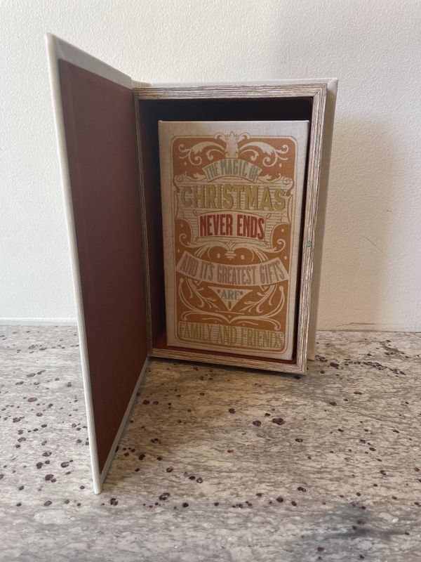 MDF and Canvas Book Storage Boxes &quot;It&#39;s The Most Wonderful...&quot;, Set of 2