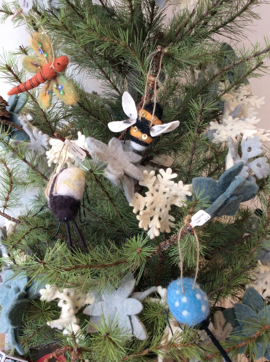 1"H Wool Felt Insect Ornament, Multi Color