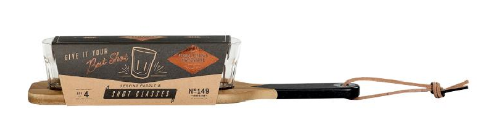 Serving Paddle &amp; Shot Glasses