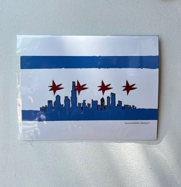 Chicago Flag Skyline Print
