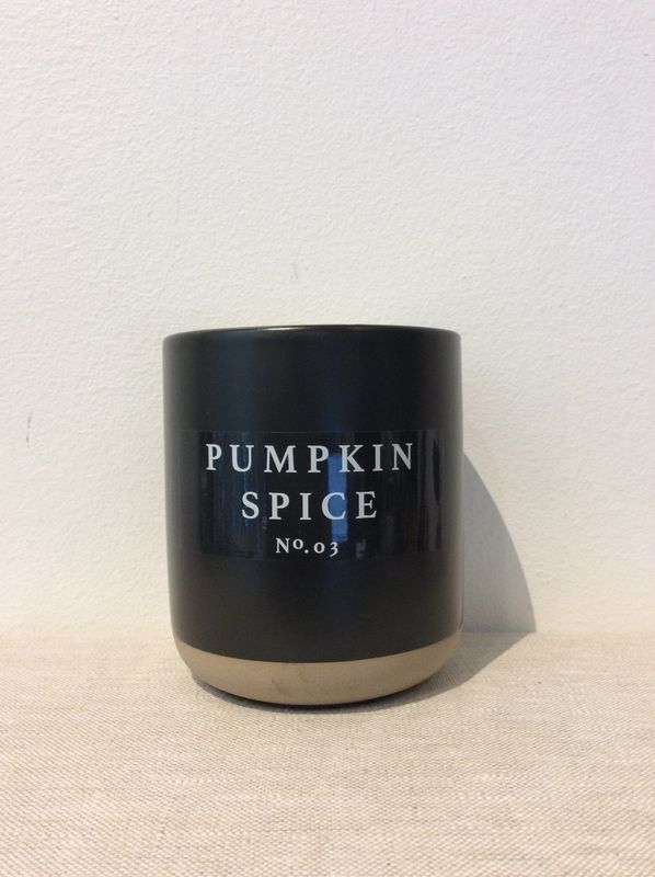 Pumpkin Spice Soy Candle - Black Stoneware Jar - 12 oz