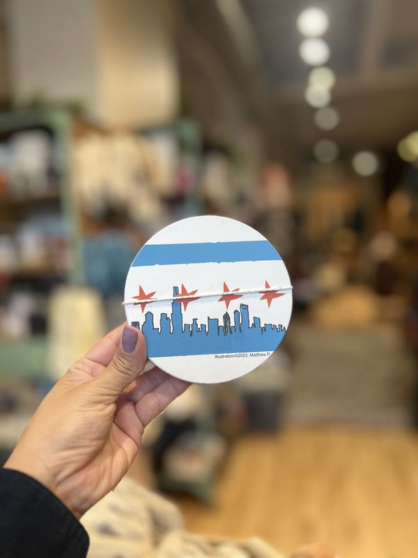 Chicago Flag Coaster Set by Matthew P