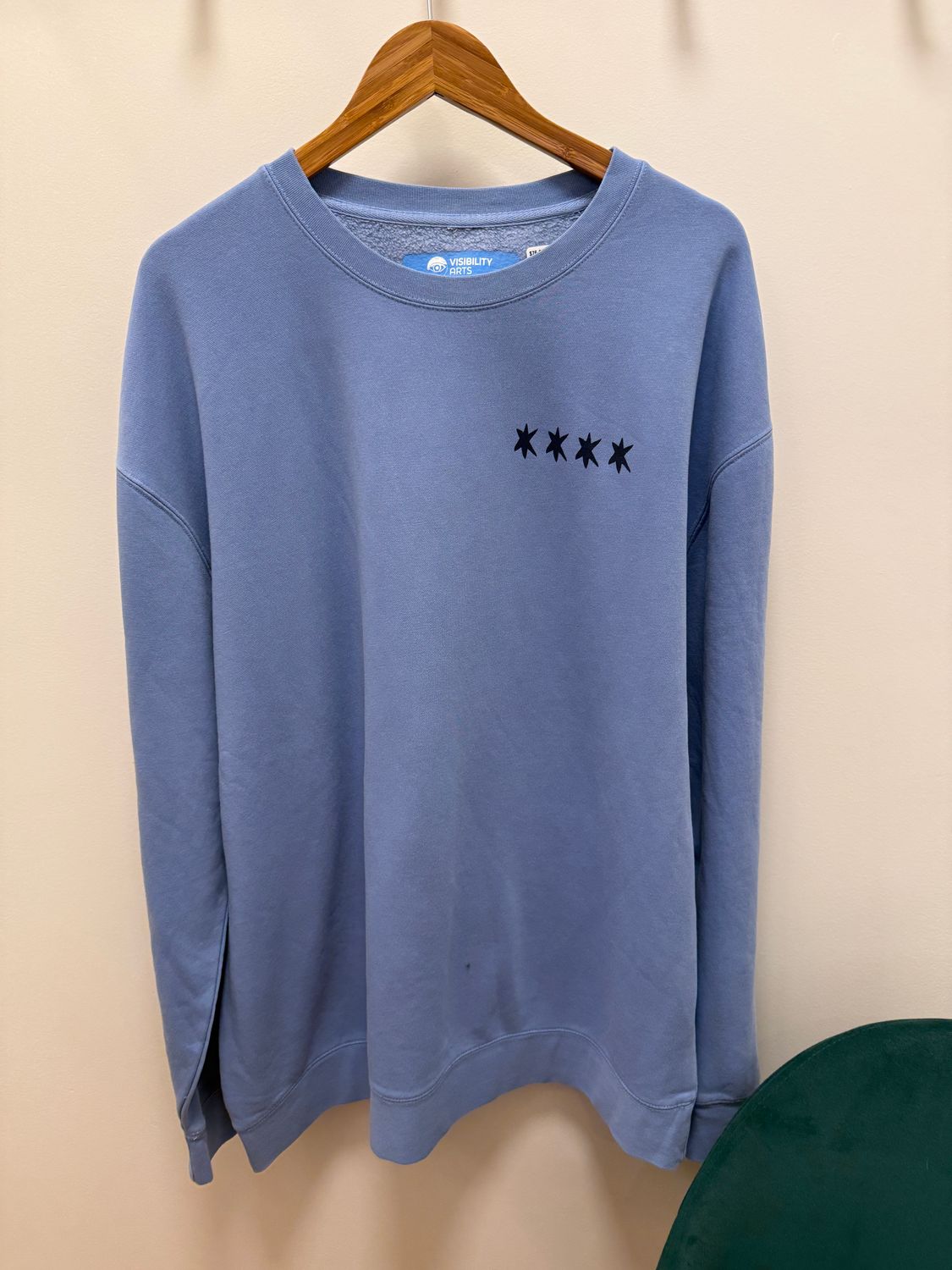 Blue Crewneck Sweatshirt Stars with Train