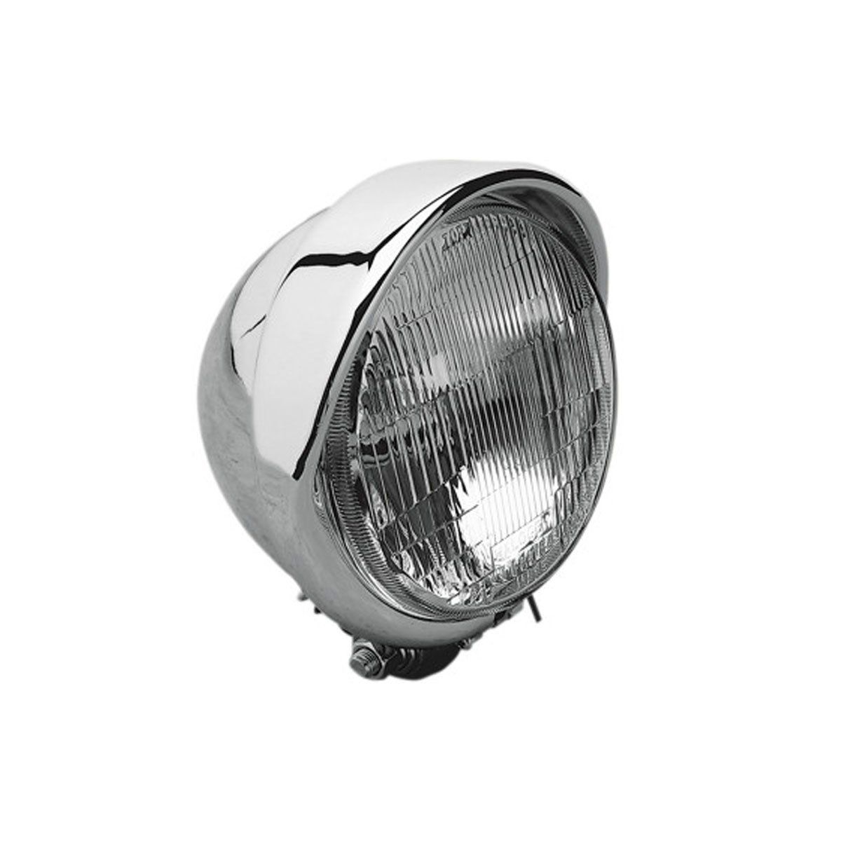 DRAG SPECIALTIES 5 3/4&quot; H-4 CHROME HEADLIGHT ASSEMBLY W/BUILT IN VISOR