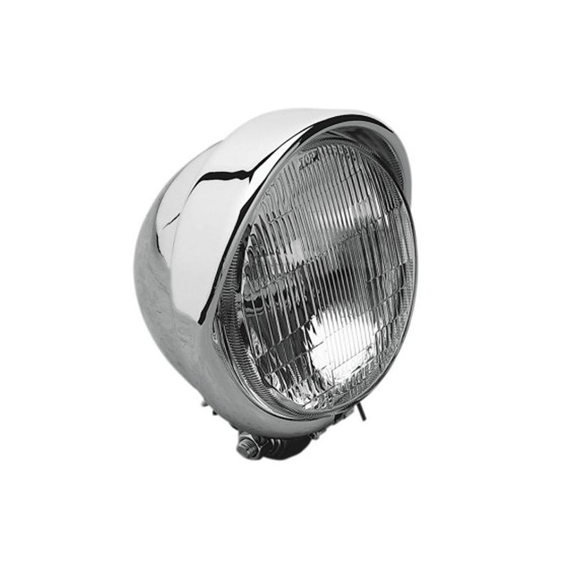 DRAG SPECIALTIES 5 3/4&quot; H-4 CHROME HEADLIGHT ASSEMBLY W/BUILT IN VISOR