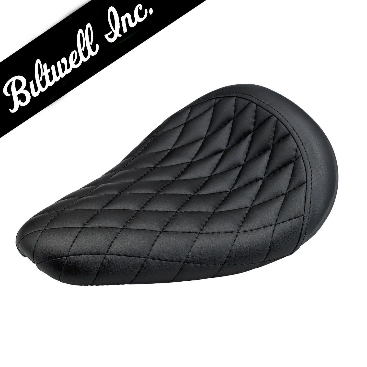 BILTWELL DIAMOND THINLINE SOLO SEAT-BLACK