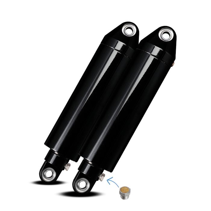 BLEED FEED SIMPLE AIR RIDE SUSPENSION KIT For Harley Sportster / DYNA, Color: HIGH GLOSS BLACK