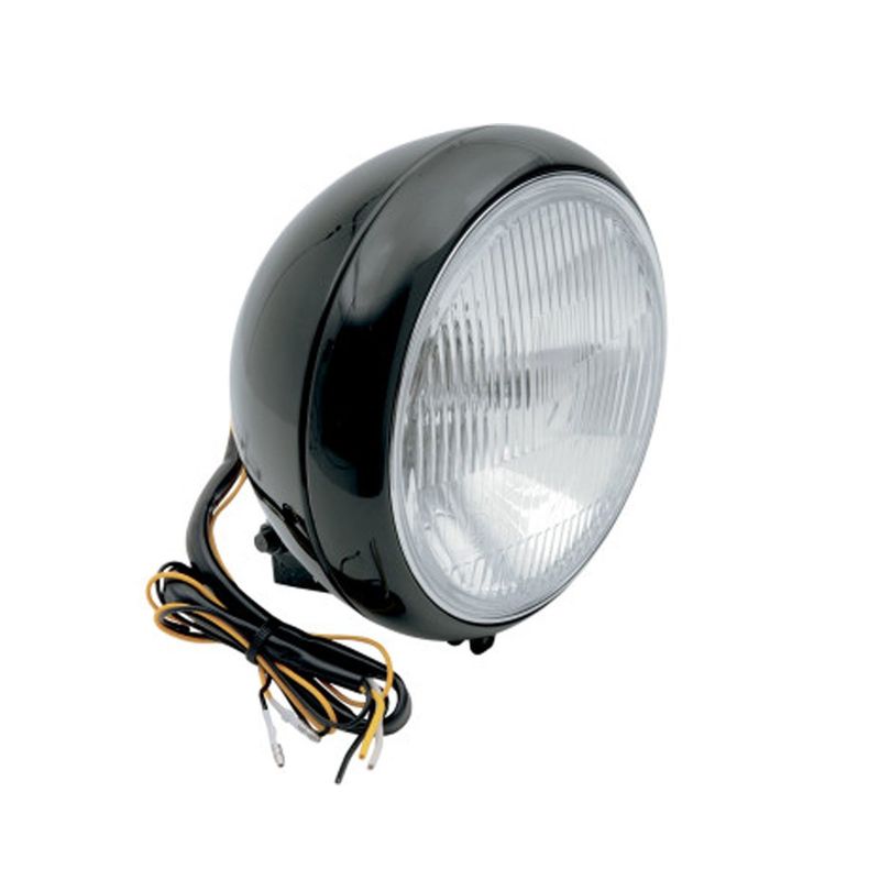 DRAG SPECIALTIES 7&quot; SMOOTH HEADLIGHT ASSEMBLIES - FLST - BLACK