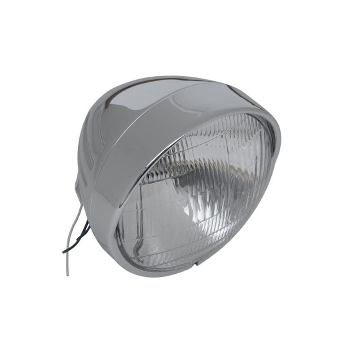 DRAG SPECIALTIES  6 1/2&quot; CHROME CUSTOM SPRINGER-STYLE HEADLIGHT ASSEMBLIES WITH VISOR - GROOVED