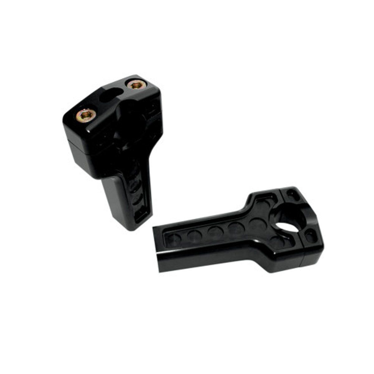 JOKER MACHINE 4&quot; DUAL HANDLEBAR CLAMP ASSEMBLY RISER - HARLEY DAVIDSON - BLACK