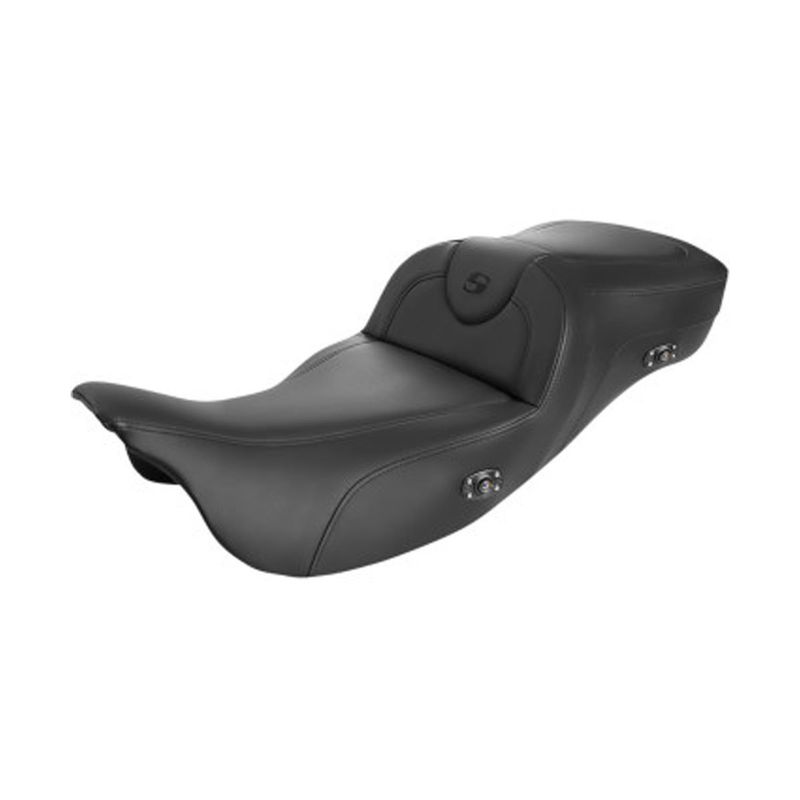 SADDLEMEN 2008-2023 FLHR, FLHT, FLHX &amp; FLTR ROADSOFA™ EXTENDED REACH HEATED SEAT  - BLACK - W/0 BACKREST