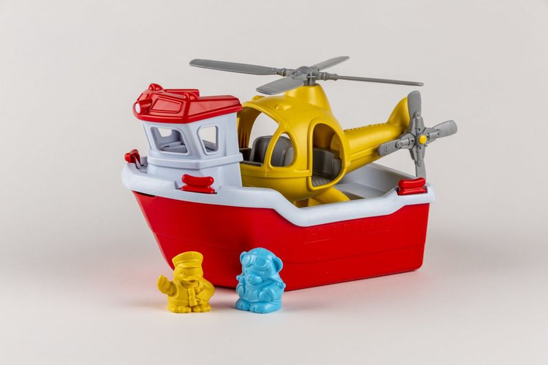 Green Toys Rescue Boat &amp; Helicopter